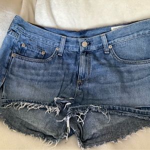 Rag & Bone Tully Cut Off denim Shorts NEW 29 side slit frayed hem
